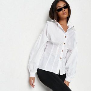 Missguided Corset Shirt Long Sleeve Top